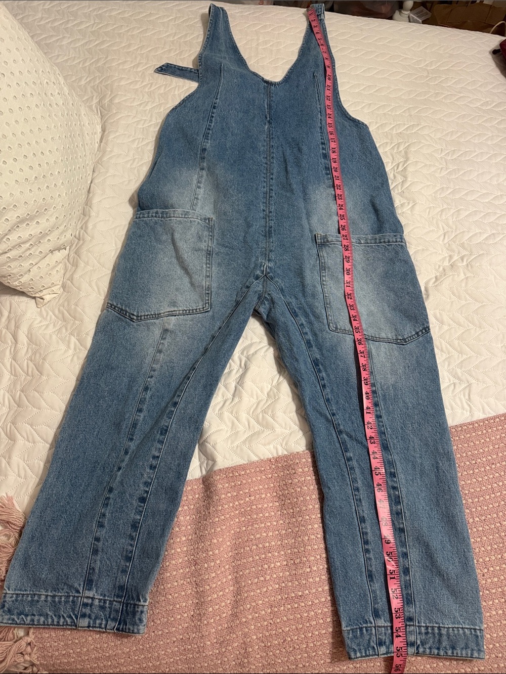 Denim One-Piece Overalls - Light Blue - Picture 4 of 5